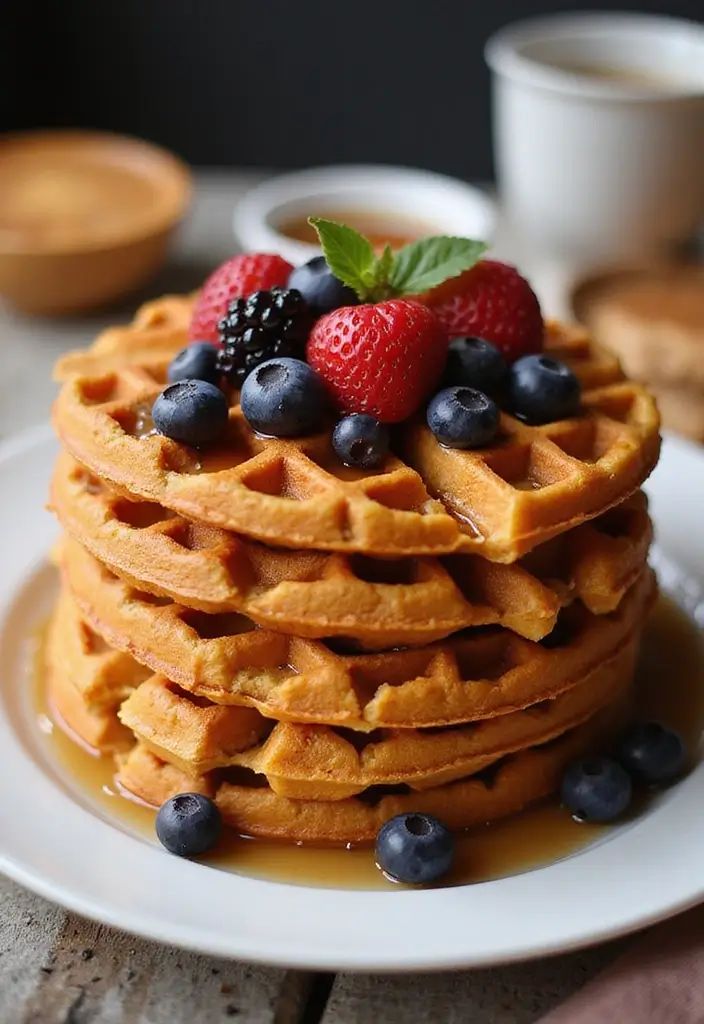 30 Vegan Sweet Potato Recipes for Thanksgiving Dinner 186 30 Vegan Sweet Potato Recipes for Thanksgiving Dinner - 28. Sweet Potato Waffles