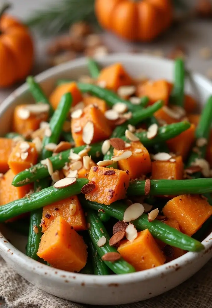 30 Vegan Sweet Potato Recipes for Thanksgiving Dinner 193 30 Vegan Sweet Potato Recipes for Thanksgiving Dinner - 29. Sweet Potato and Green Bean Almondine